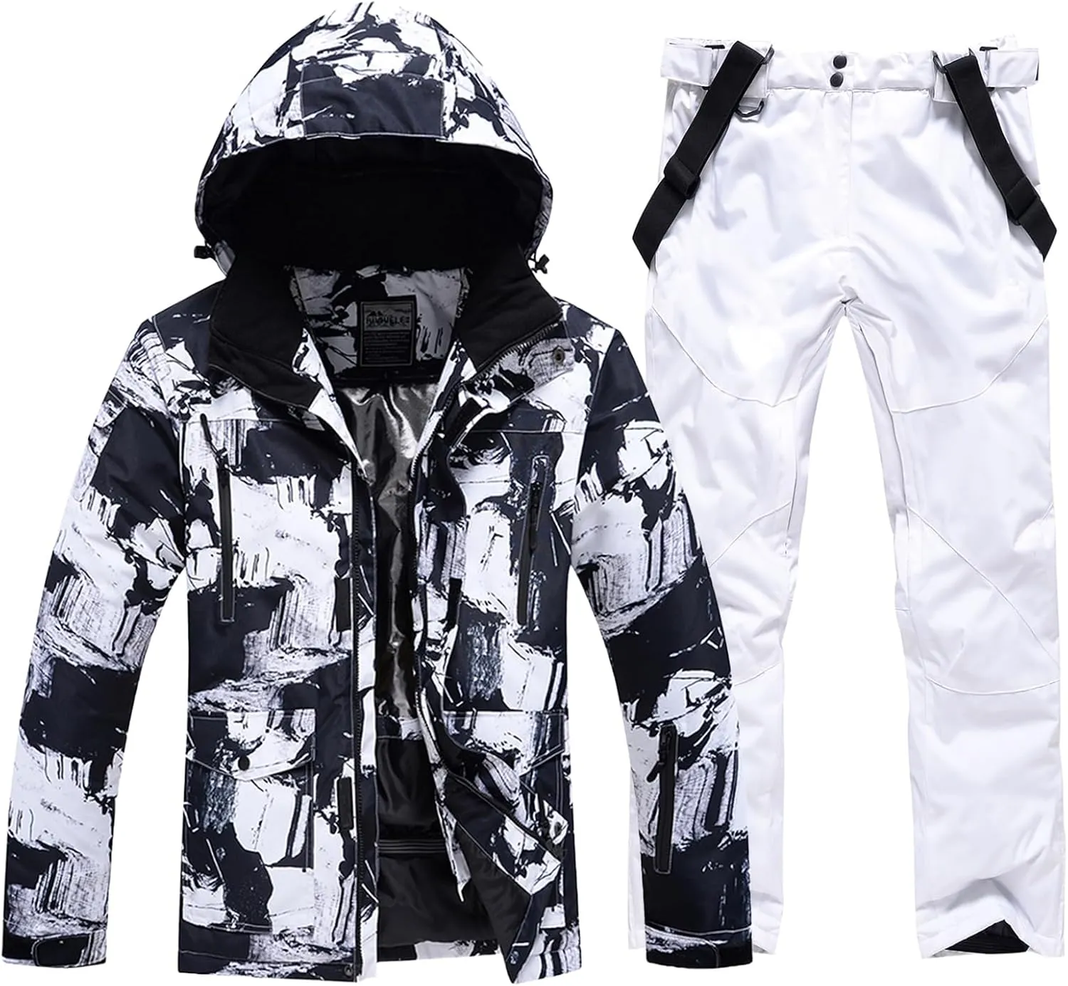 RIUIYELE Men's Ski Jacket and Pants Set Insulated Waterproof Snowsuits Winter Warm Outdoor Skiing Snowboard Jackets for Men