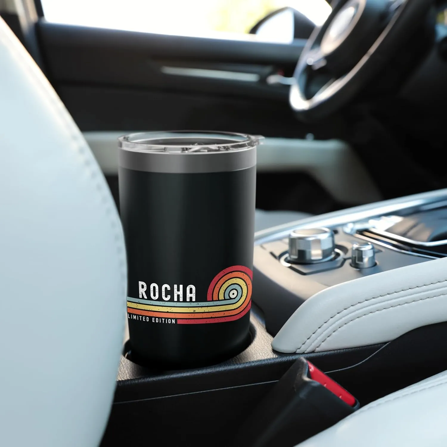 ROCHA Proud Family Retro Sunset Last Name Surname Stainless Steel Insulated Tumbler
