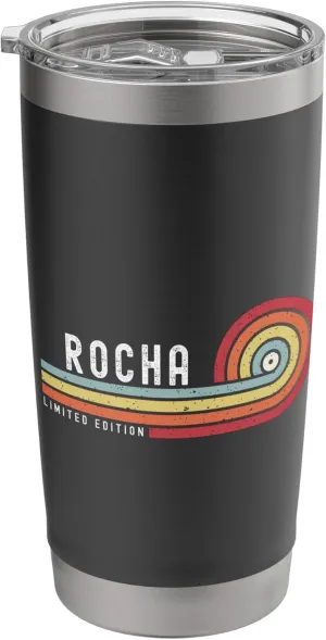 ROCHA Proud Family Retro Sunset Last Name Surname Stainless Steel Insulated Tumbler