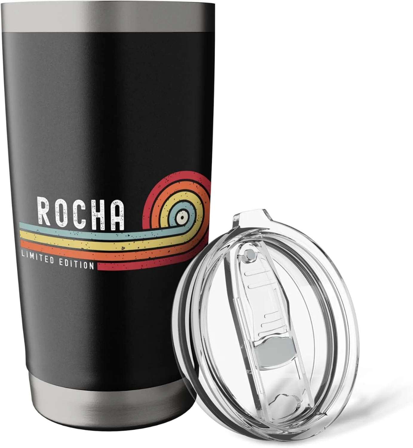ROCHA Proud Family Retro Sunset Last Name Surname Stainless Steel Insulated Tumbler