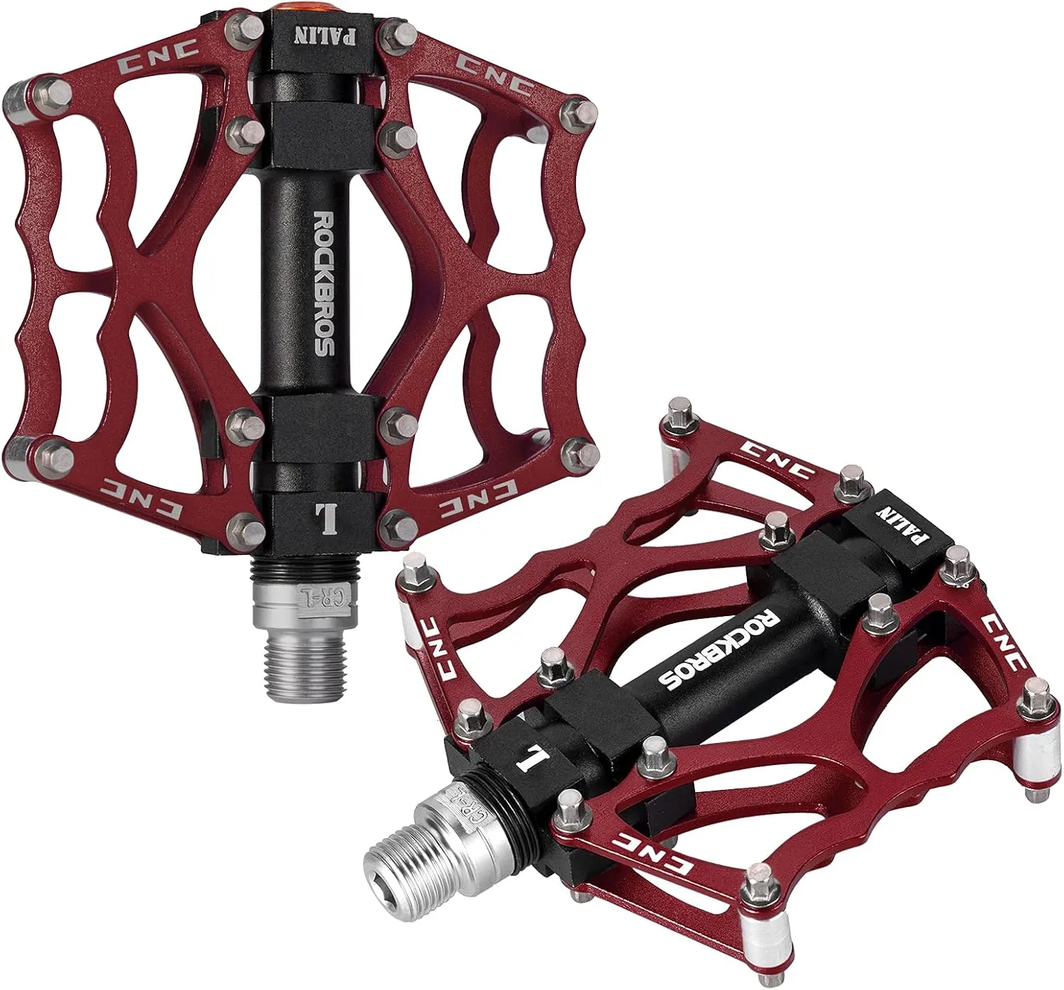 ROCKBROS Mountain Bike Pedals MTB Pedals CNC Non-Slip Lightweight Aluminum Alloy Bicycle Pedals Sealed Bearings Bicycle Platform Pedals 9/16" BMX Road Bike Pedal