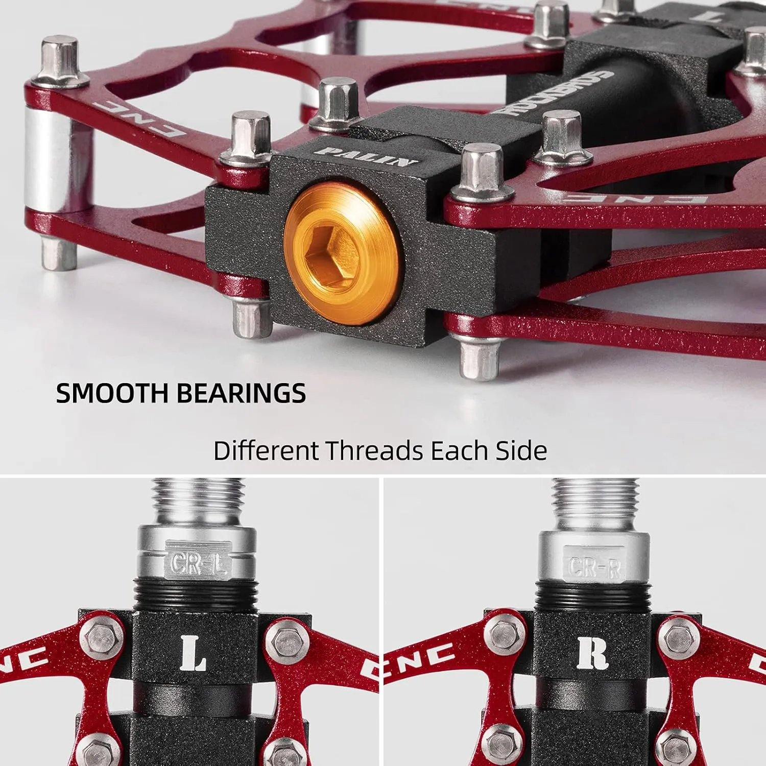 ROCKBROS Mountain Bike Pedals MTB Pedals CNC Non-Slip Lightweight Aluminum Alloy Bicycle Pedals Sealed Bearings Bicycle Platform Pedals 9/16" BMX Road Bike Pedal