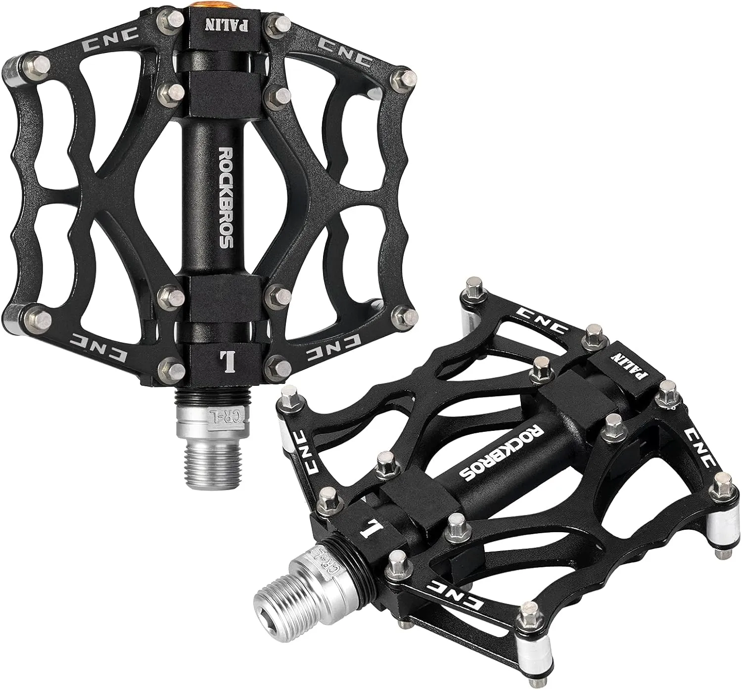 ROCKBROS Mountain Bike Pedals MTB Pedals CNC Non-Slip Lightweight Aluminum Alloy Bicycle Pedals Sealed Bearings Bicycle Platform Pedals 9/16" BMX Road Bike Pedal