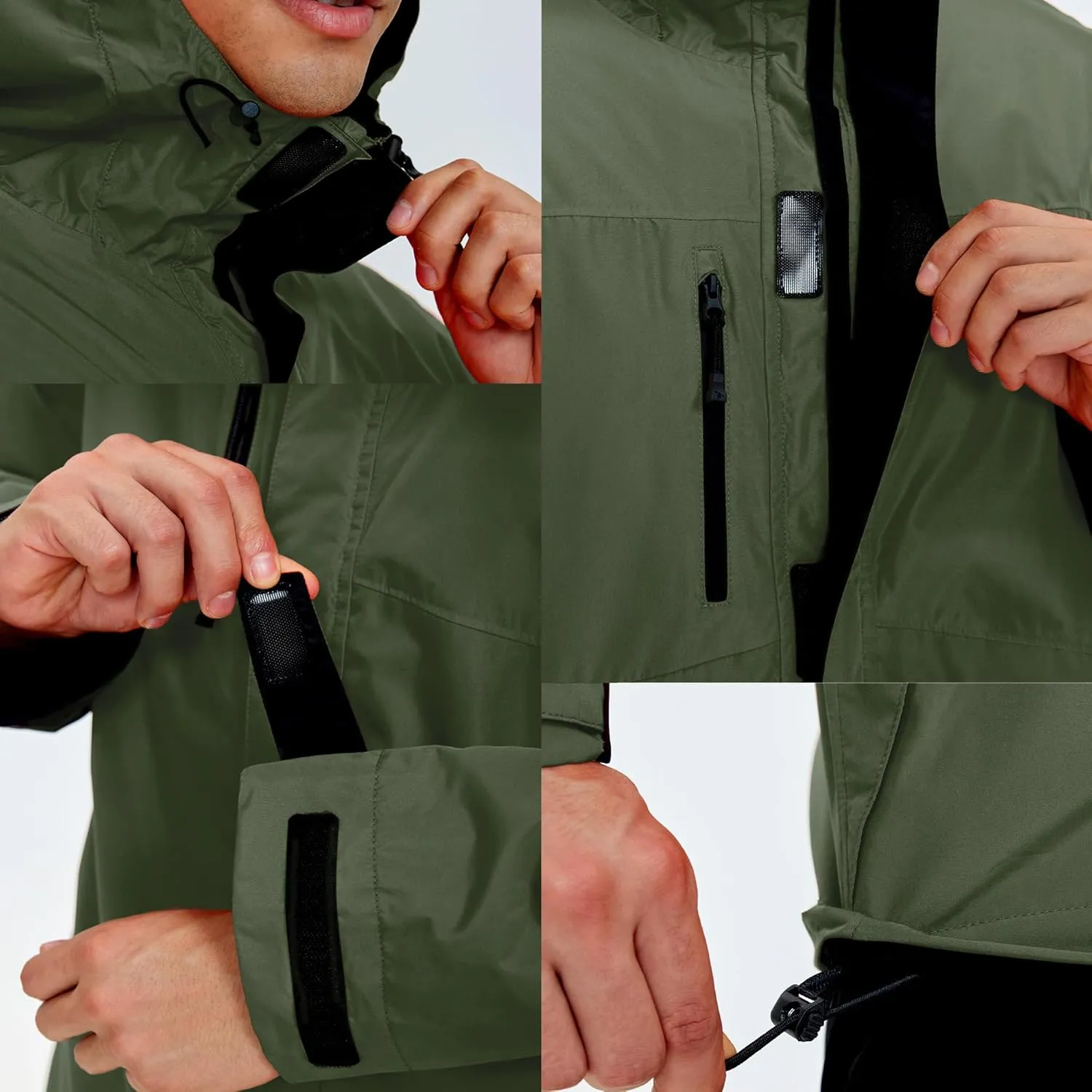 Rodeel Waterproof Fishing Rain Coat and Pant Suit for Men Outdoor Hiking (Rain Gear Jacket & Trouser Suit)