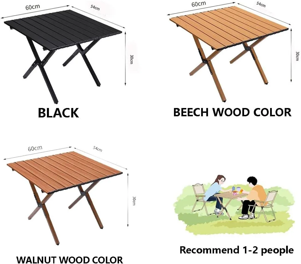 Roll Up Picnic Table Folding Camping Table Beach Table，Folding Table for Outdoor Picnic, Camping, BBQ, Party, Backyard, Beach