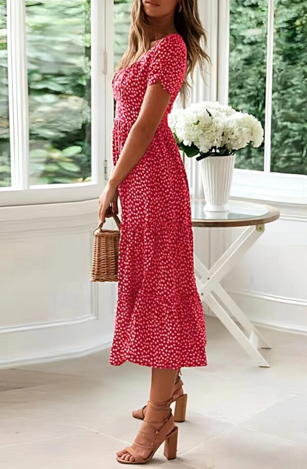 Roll Up Women's Spring Summer Dresses Party Casual Floral Print Boho Elegant Beautiful Cute Midi Long Maxi Dress