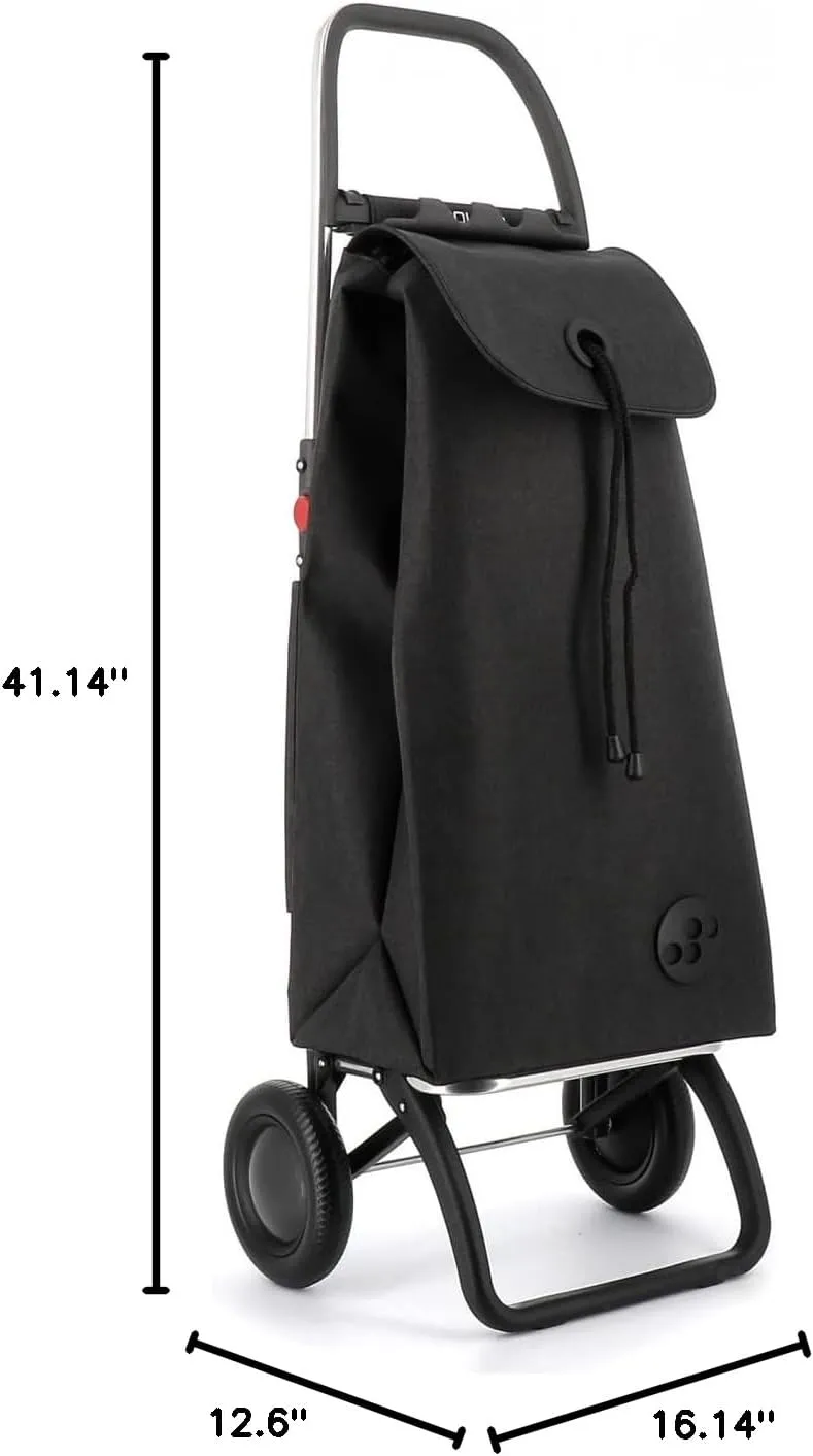 ROLSER I-Max Tweed 2 Wheel Foldable Shopping Trolley - Black