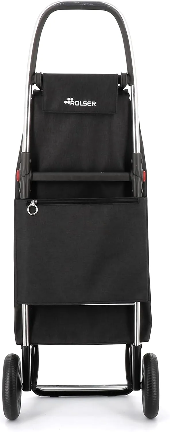 ROLSER I-Max Tweed 2 Wheel Foldable Shopping Trolley - Black