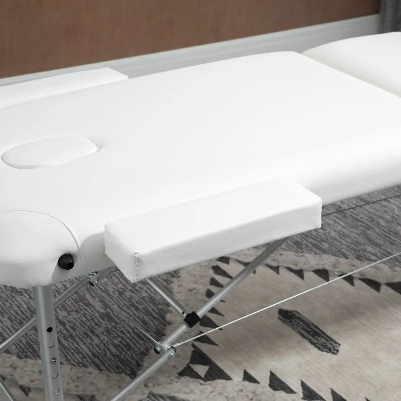 Rootz Folding Massage Table - Portable Spa Bed - Adjustable Therapy Table - Height-Adjustable - Sturdy Aluminum Frame - Comfortable Foam Padding - 215W x 60D x 61-84H cm