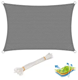 Rootz Sun Sail Shade Canopy - UV Protection - Tear-Resistant - Easy Installation - HDPE Fabric - 180g/m² - Gray - 3 Eyelets - 1.5m Ropes - 180cm x 180cm