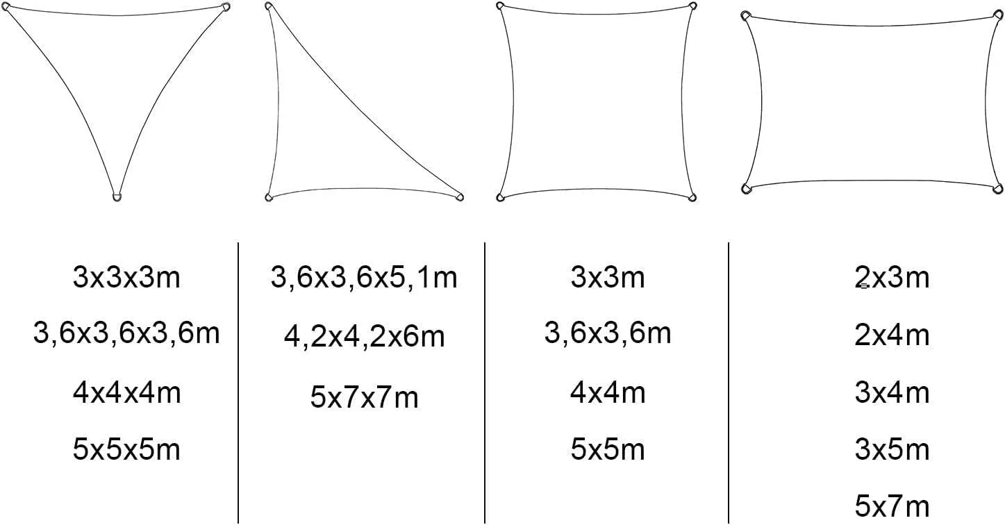 Rootz Sun Sail Shade Canopy - UV Protection - Tear-Resistant - Easy Installation - HDPE Fabric - 180g/m² - Gray - 3 Eyelets - 1.5m Ropes - 180cm x 180cm