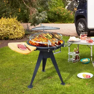 Round BBQ Grill W/Cutting Board