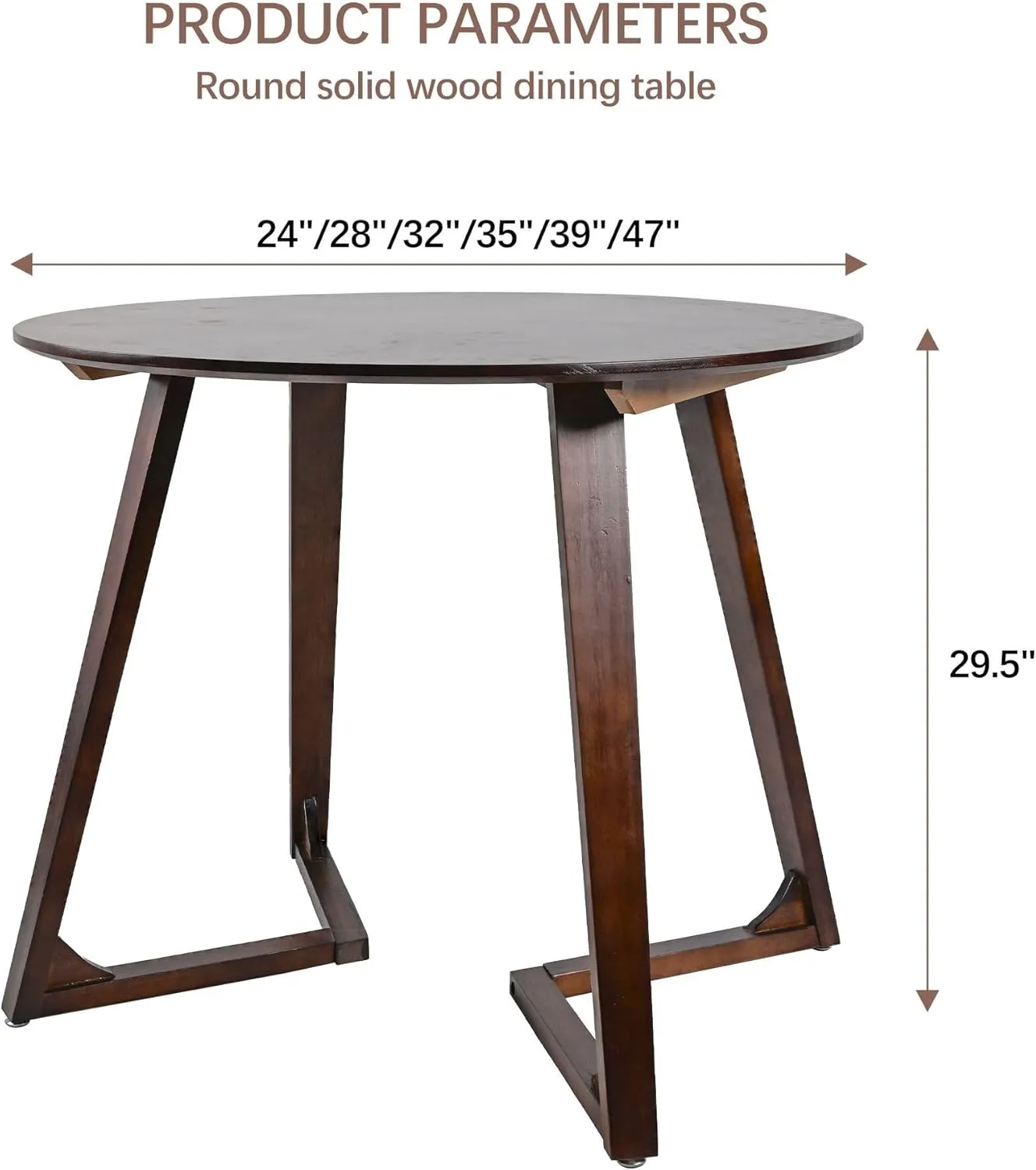 Round Dining Table for 6,Mid Century Modern Dining Room Table,Coffee Table,Walnut Dining Table for Dining Room,Kitchen,Living Room,Easy Assembly,Wooden Frame,47”