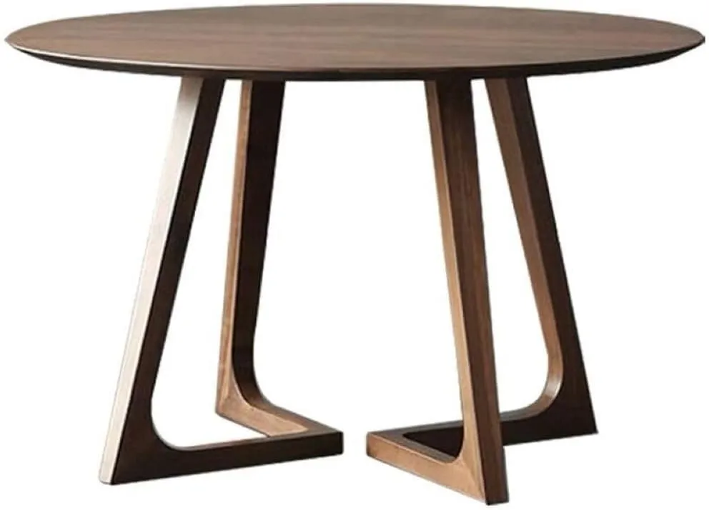 Round Dining Table for 6,Mid Century Modern Dining Room Table,Coffee Table,Walnut Dining Table for Dining Room,Kitchen,Living Room,Easy Assembly,Wooden Frame,47”