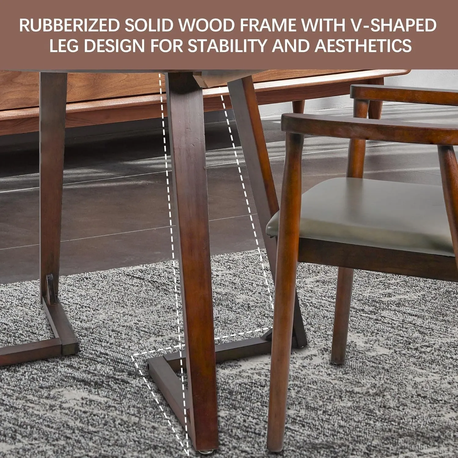 Round Dining Table for 6,Mid Century Modern Dining Room Table,Coffee Table,Walnut Dining Table for Dining Room,Kitchen,Living Room,Easy Assembly,Wooden Frame,47”