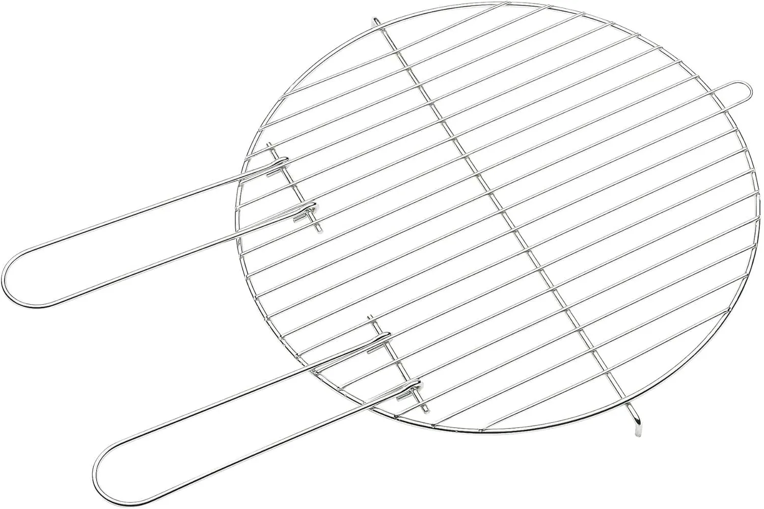 Round Grill Grate 40 cm with Two Fixed Handles for Charcoal Grill, BBQ Grill Accessories, Stainless Steel, Easy to Clean