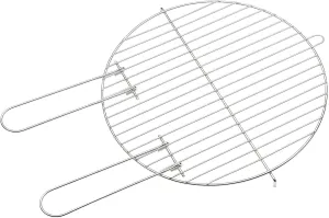 Round Grill Grate 40 cm with Two Fixed Handles for Charcoal Grill, BBQ Grill Accessories, Stainless Steel, Easy to Clean