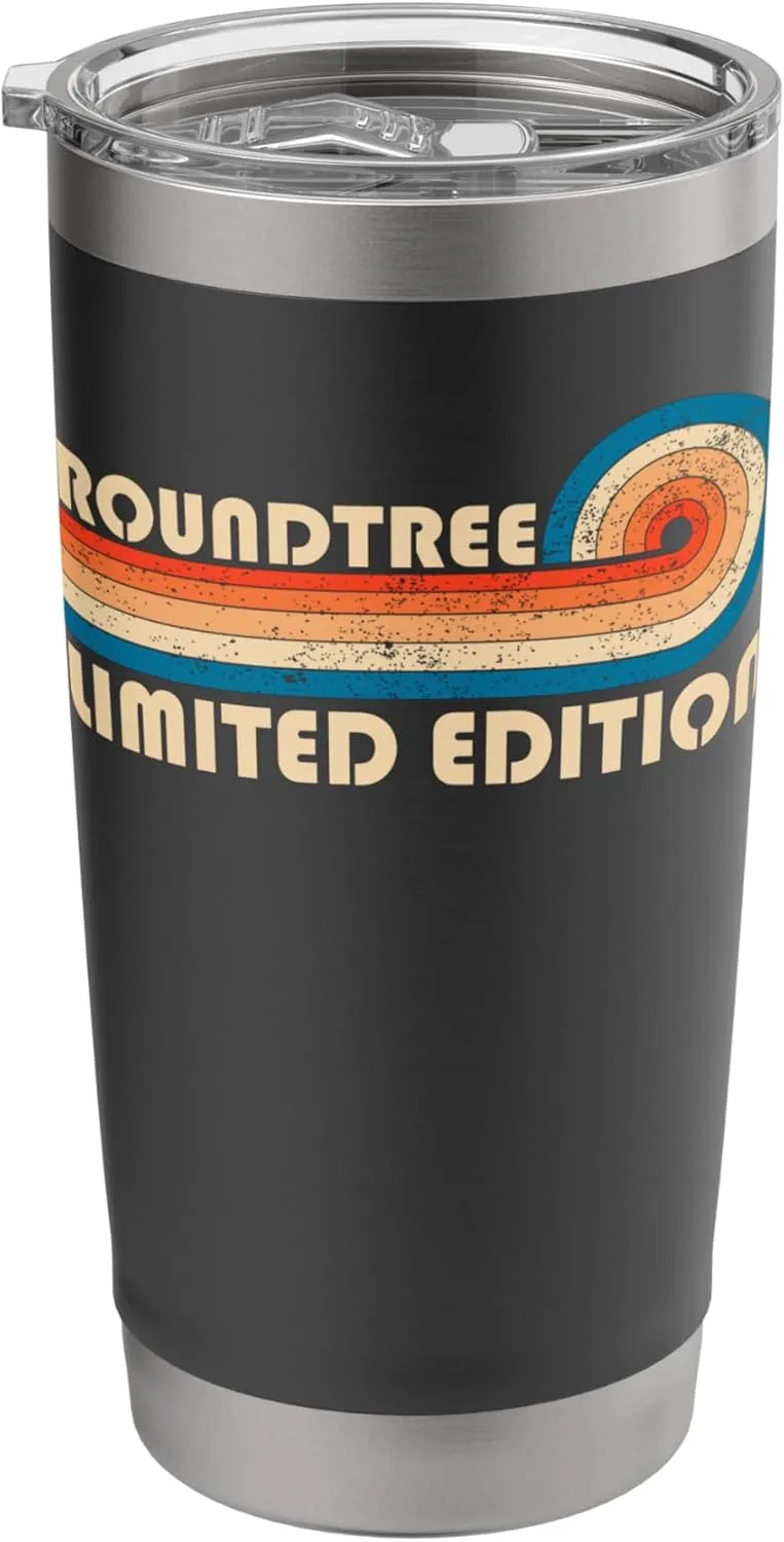ROUNDTREE Surname Retro Vintage 80s 90s Birthday Reunion Stainless Steel Insulated Tumbler