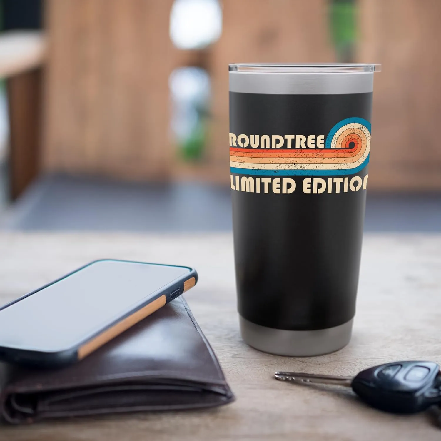 ROUNDTREE Surname Retro Vintage 80s 90s Birthday Reunion Stainless Steel Insulated Tumbler