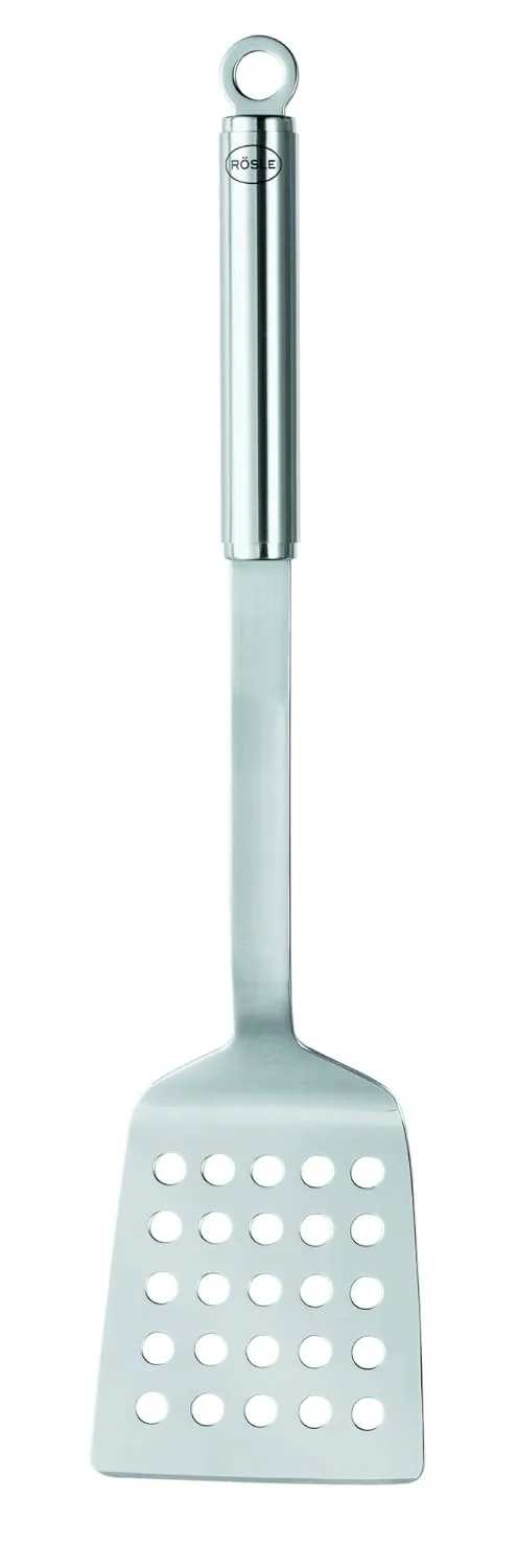 Rösle Stainless Steel Perforated Barbeque Spatula, Matte Handle, 18-inch