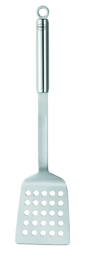 Rösle Stainless Steel Perforated Barbeque Spatula, Matte Handle, 18-inch