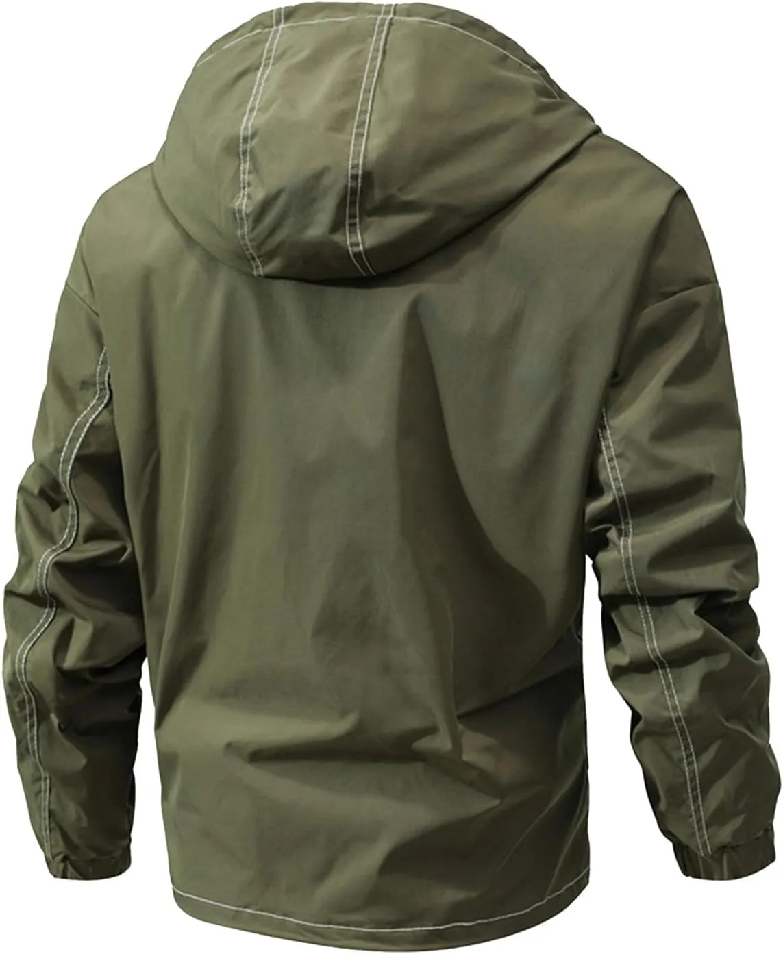 RTRDE Mens Jacket Coat with Hood Lightweight Waterproof Jacket Raincoat for Hiking Travel Tactical Jacket, S-2XL