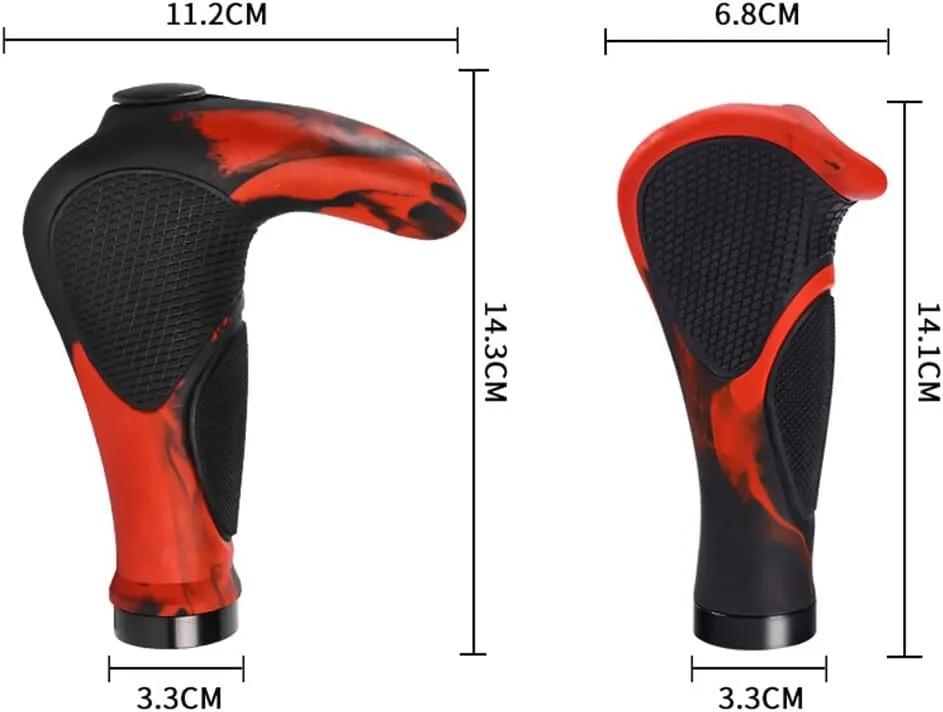 Rubber Bicycle Handlebar Grips,Comfort Ergonomic Design Bike Handlebar Locking Grips Anti-Slip Shock Absorbing Bike Grips for MTB Scooter Folding Bike Mountain Bike