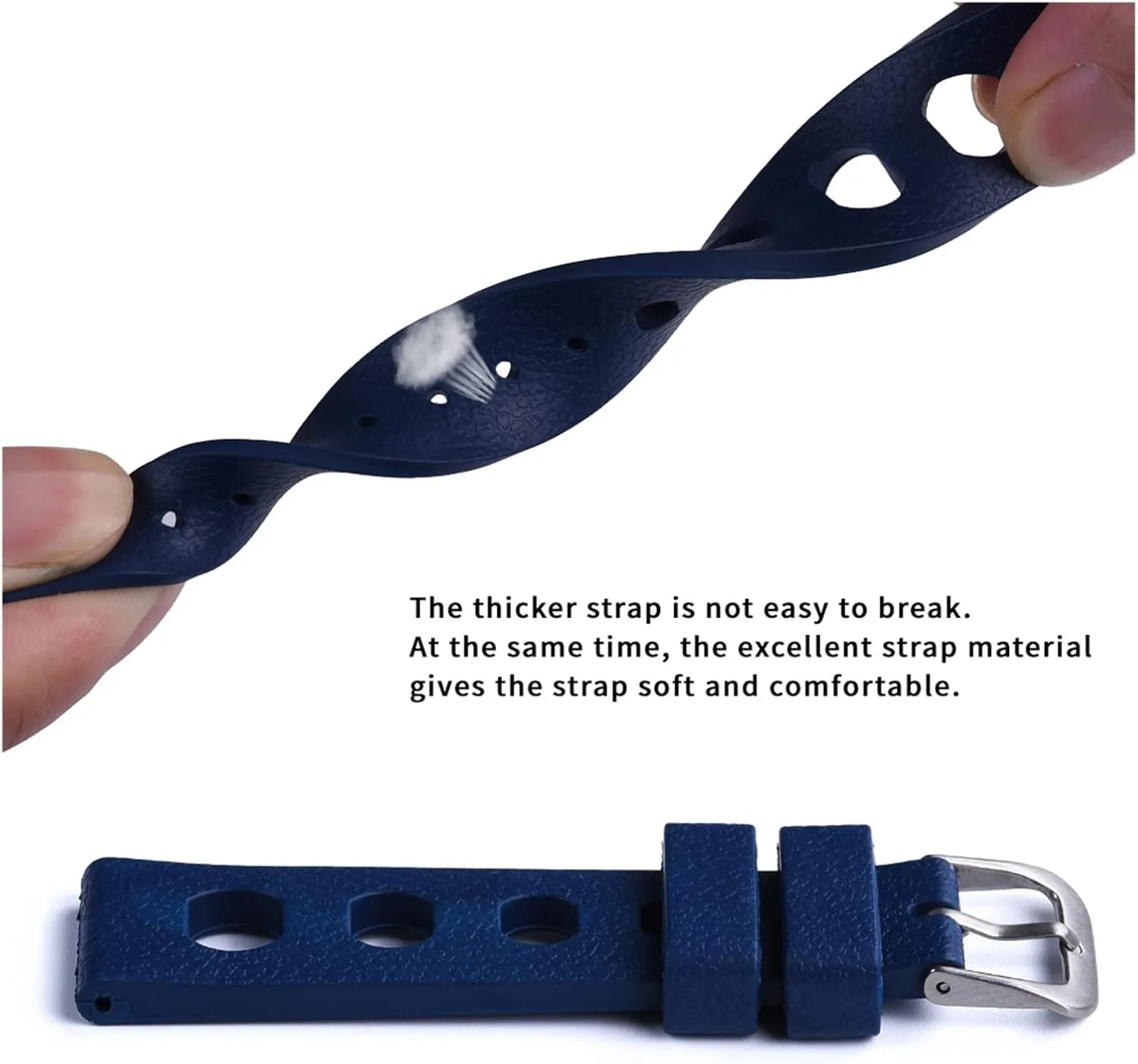 Rubber Tropical Strap 20mm 22mm Sports Diving Waterproof Breathable Watchband Compatible With Omega Watch Brands