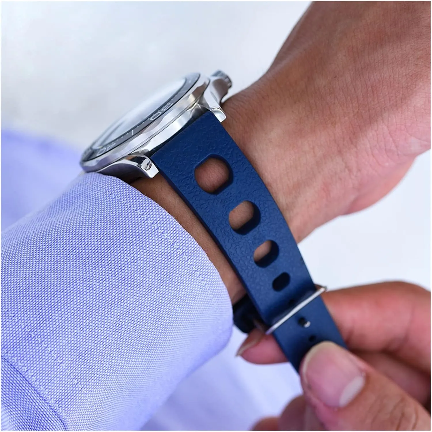 Rubber Tropical Strap 20mm 22mm Sports Diving Waterproof Breathable Watchband Compatible With Omega Watch Brands