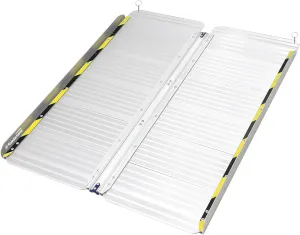 Ruedamann Aluminum Wheelchair Ramp,3 FT Folding Threshold Ramps for Doorways, 600 lb Capacity, Anti-Skid Pad, Webbing Handle, Mute Pad for Wheelchairs, Steps, Doorways, Threshold Ramp, 1PC