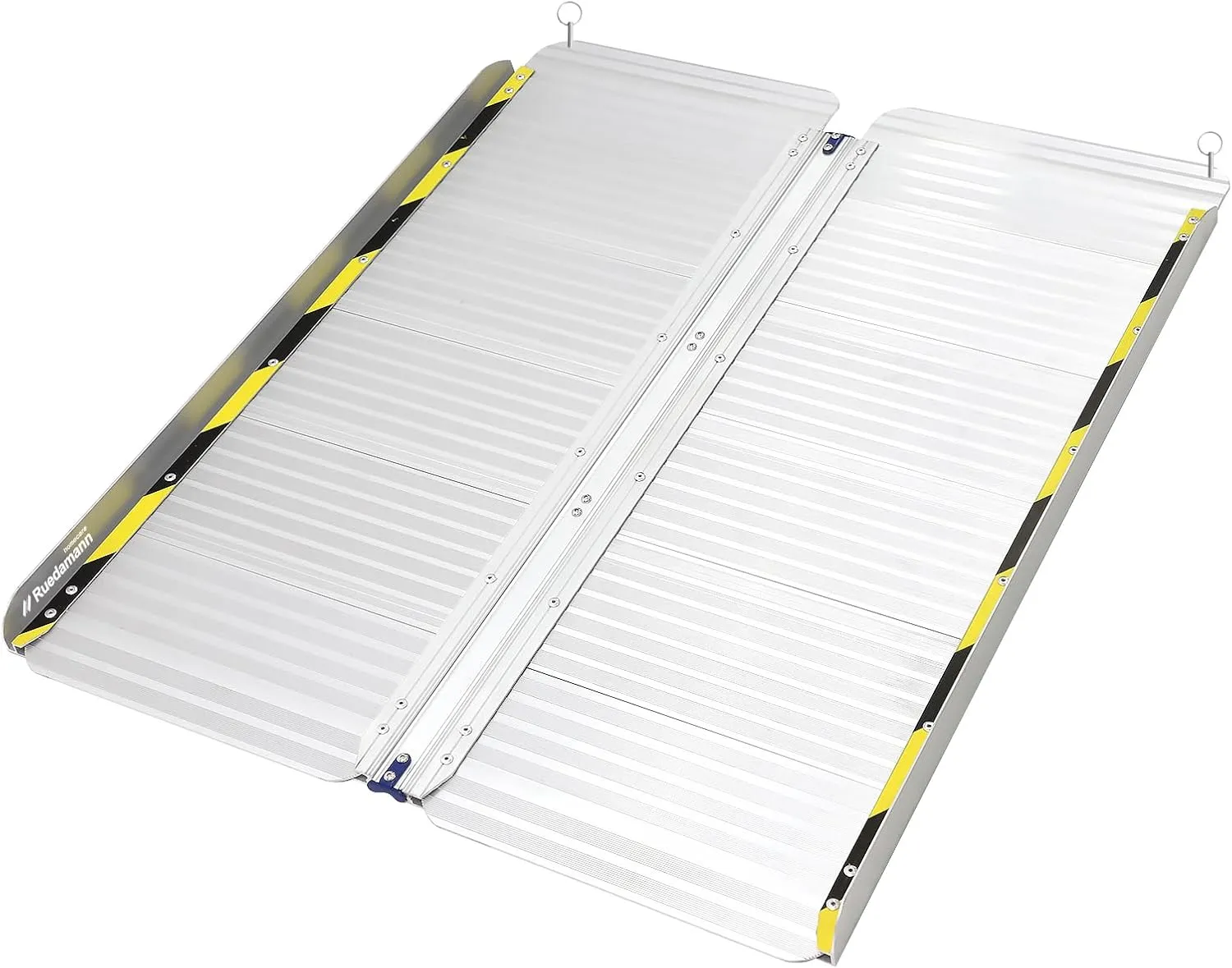 Ruedamann Aluminum Wheelchair Ramp,3 FT Folding Threshold Ramps for Doorways, 600 lb Capacity, Anti-Skid Pad, Webbing Handle, Mute Pad for Wheelchairs, Steps, Doorways, Threshold Ramp, 1PC