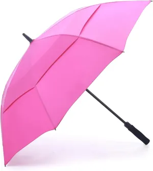 RUMBRELLA 55/62 Inch UV Golf Umbrella Large Oversize Double Canopy Vented Windproof Auto Open Stick Umbrella
