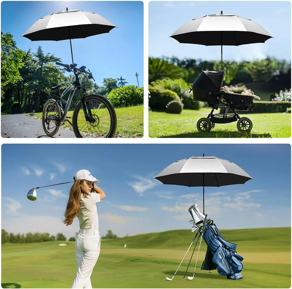 RUMBRELLA 55/62 Inch UV Golf Umbrella Large Oversize Double Canopy Vented Windproof Auto Open Stick Umbrella