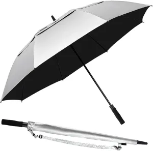 RUMBRELLA 55/62 Inch UV Golf Umbrella Large Oversize Double Canopy Vented Windproof Auto Open Stick Umbrella