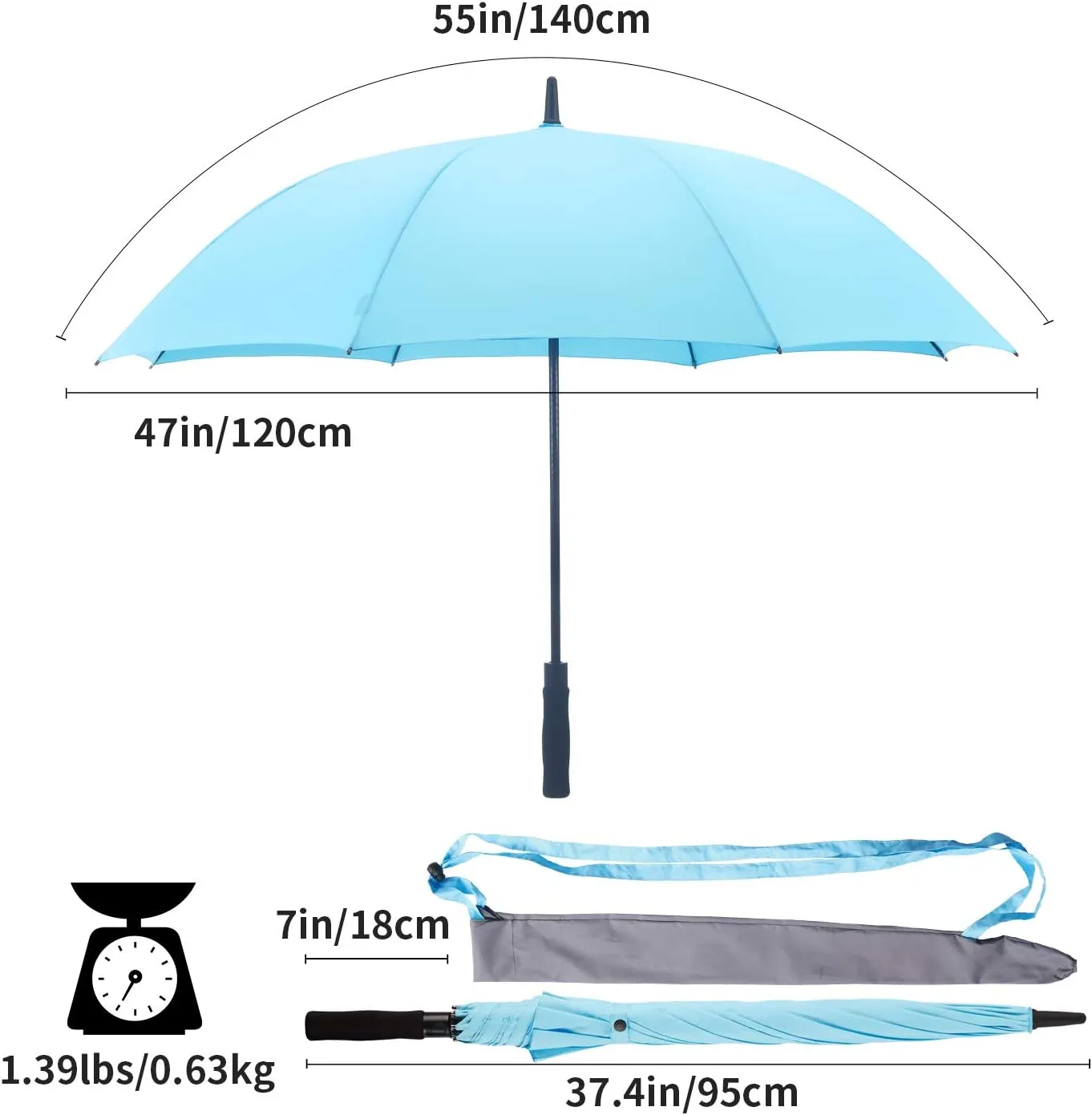RUMBRELLA Golf Umbrella Large Windproof Umbrellas Auto Open 55IN