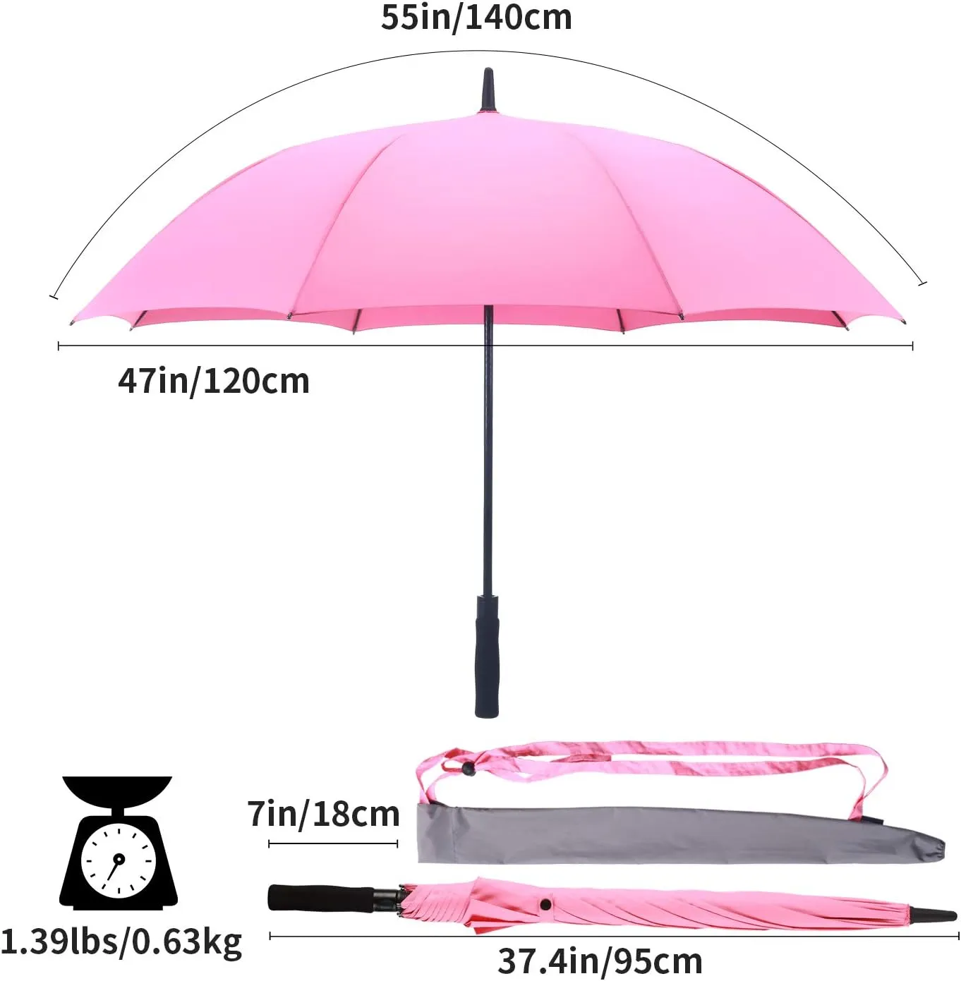 RUMBRELLA Golf Umbrella Large Windproof Umbrellas Auto Open 55IN