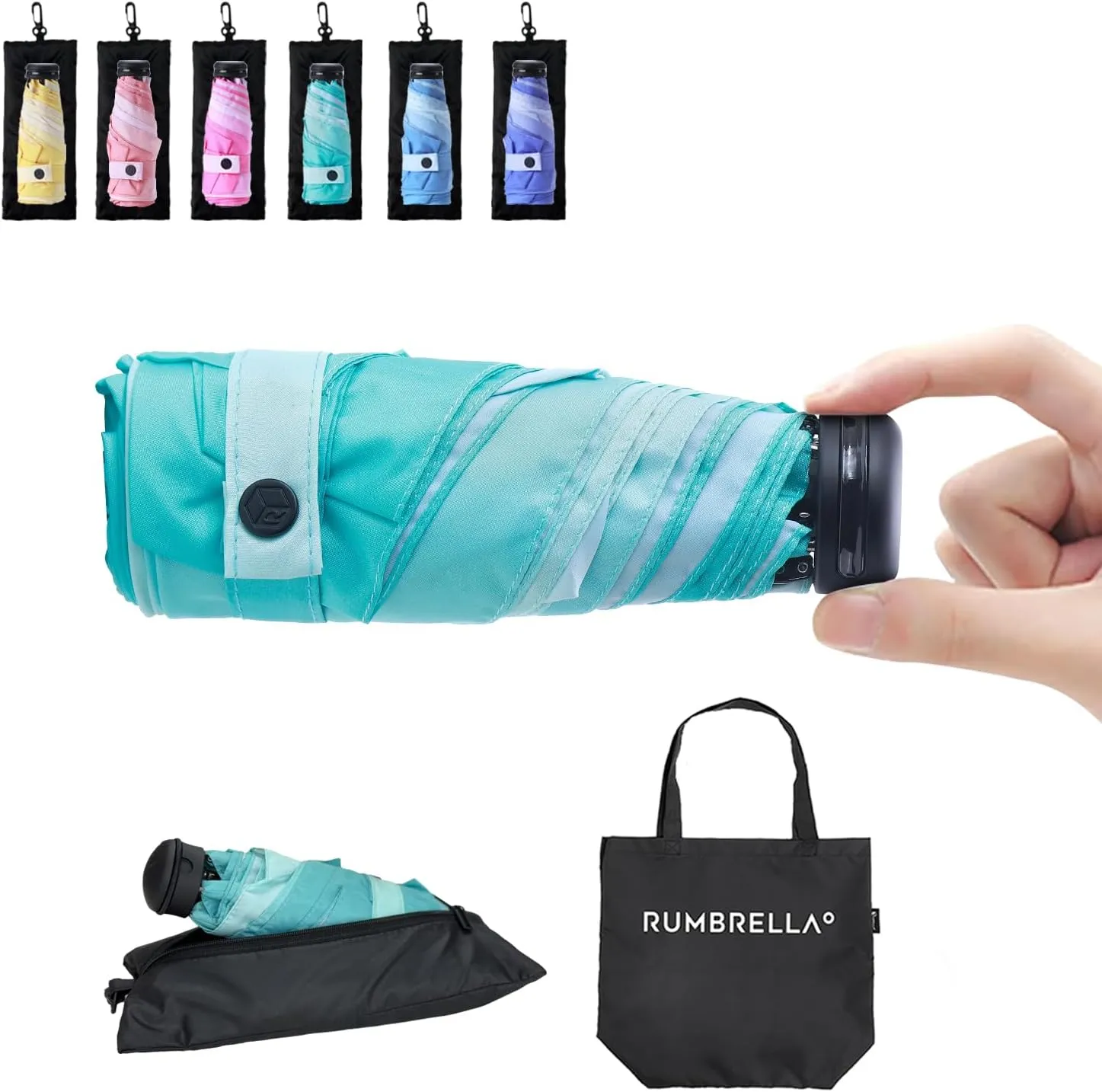 RUMBRELLA Mini Teflon Purse Umbrella With 99% UV Protection for Travel