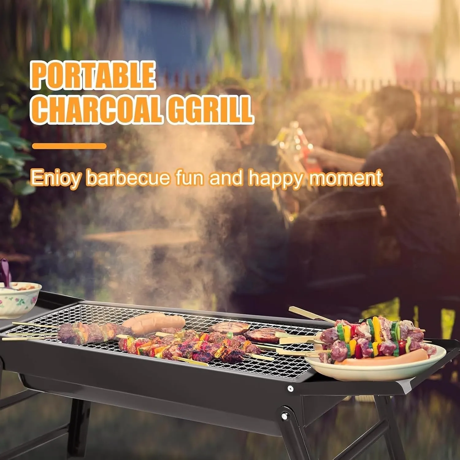 RUVOO BBQ Grill Foldable Charcoal Grill Outdoor Barbecue Grill Portable Grill Suitable for Camping