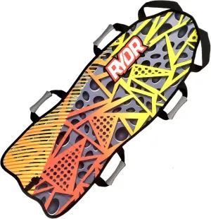 RYDR 45 Inch Snow Mat - Roll Up Snow sled - 2 Rider - Dual Grip Handles - Easy Storage - Kids Downhill Toboggan Winter Sleds Plastic Sledding for Children (Geometric)