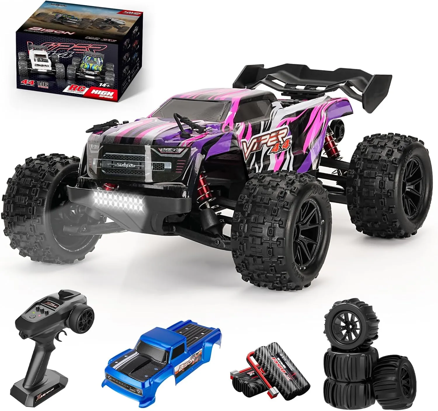 S909 1/16 Scale High Speed Brushless RC Buggy for Adults - 4X4 Off-Road RC Truck, Electric Vehicle for Snow, Sand & Mud