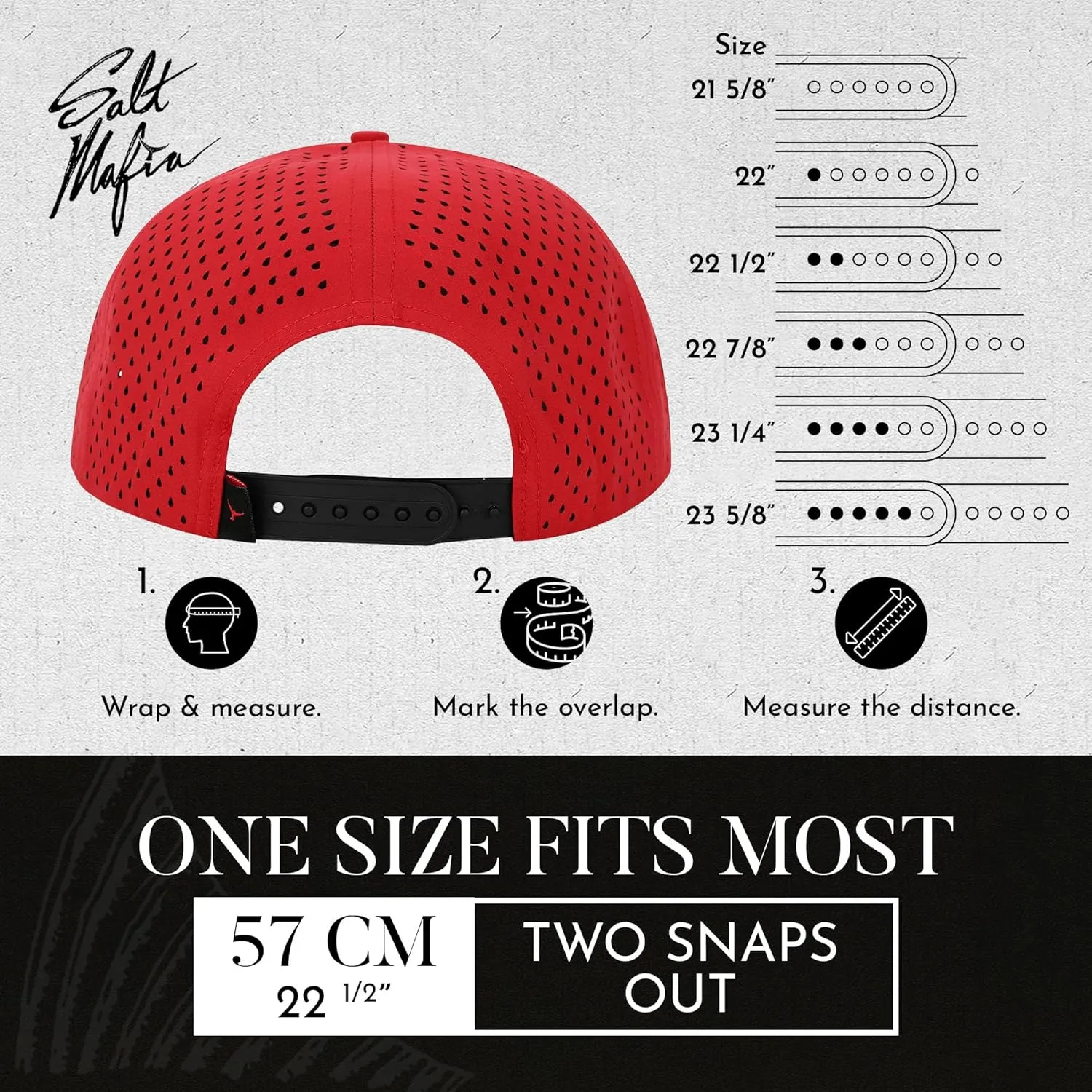 Salt Mafia Hats for Men - Waterproof Hats for Men, 7 Panel Flat Brim Surfer Hat