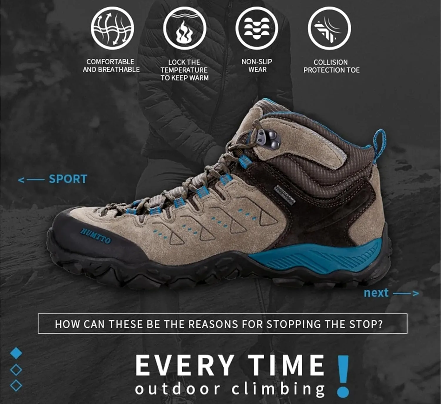 SANANG Non-Slip Outdoor Hiking Shoes Breathable Climbing Men Sneakers Trekking Hunting Tourism Mountain Boots Tactical Shoes