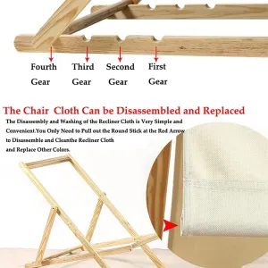 Sandy Beach Recliner Folding Chairs Portable Chair Fishing Stool for Travel Use Camping Fishing Hiking Gardening Picnic and Beach Oxford Cloth Solid Wood 75*39*5cm(30*16*2Inch)Color:Green&White