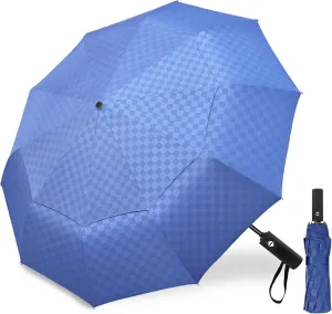 Satol 46/54/62 Inch Large Golf Umbrella, Windproof 10 Ribs Automatic Open/Close Oversize Double Canopy Vented Portable Folding Travel Umbrellas, UPF 50  Sun & Rain Compact Umbrellas for Outdoor