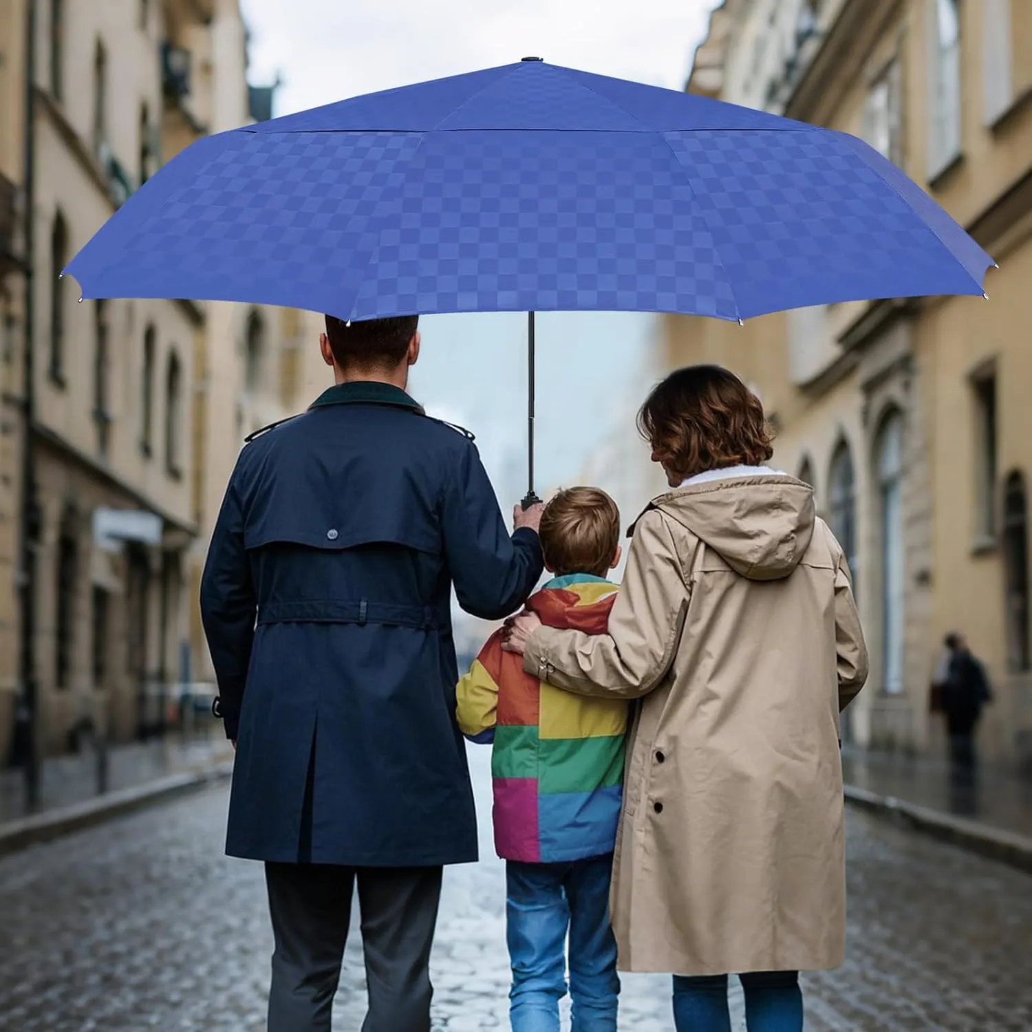 Satol 46/54/62 Inch Large Golf Umbrella, Windproof 10 Ribs Automatic Open/Close Oversize Double Canopy Vented Portable Folding Travel Umbrellas, UPF 50  Sun & Rain Compact Umbrellas for Outdoor