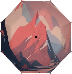 Scarlet Summit Alpine Vista Automatic 3-Fold Compact Umbrella with Windproof & UV Protection Water-Repellent Travel Umbrella Lightweight and Durable for Men & Women