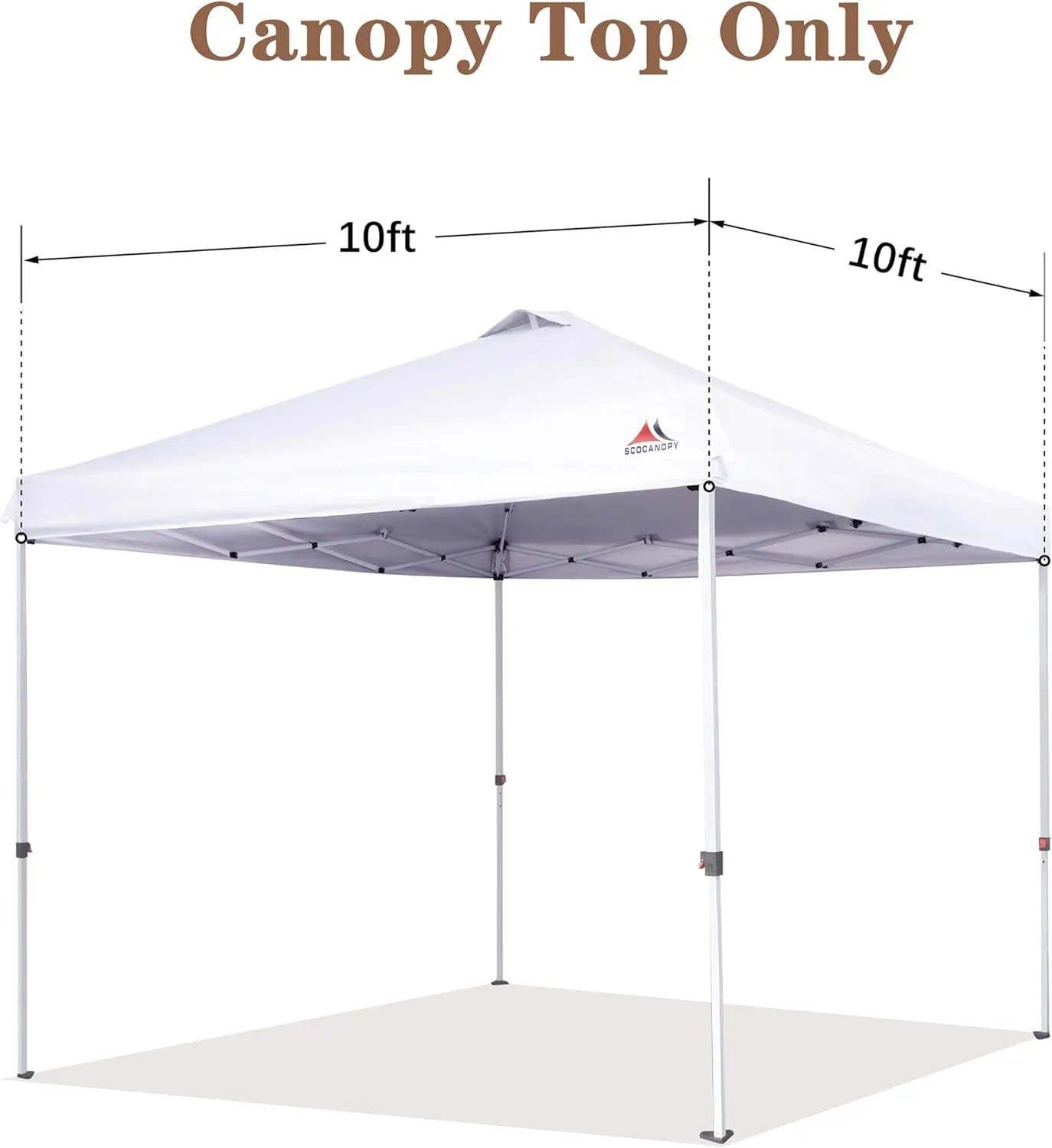 SCOCANOPY 10x10 Replacement Top with Air Vent for 10x10 Canopy Frame, Canopy Cover ONLY, (Inner Layer is Sunproof Silver Coating so It's grayer Than Pure White)