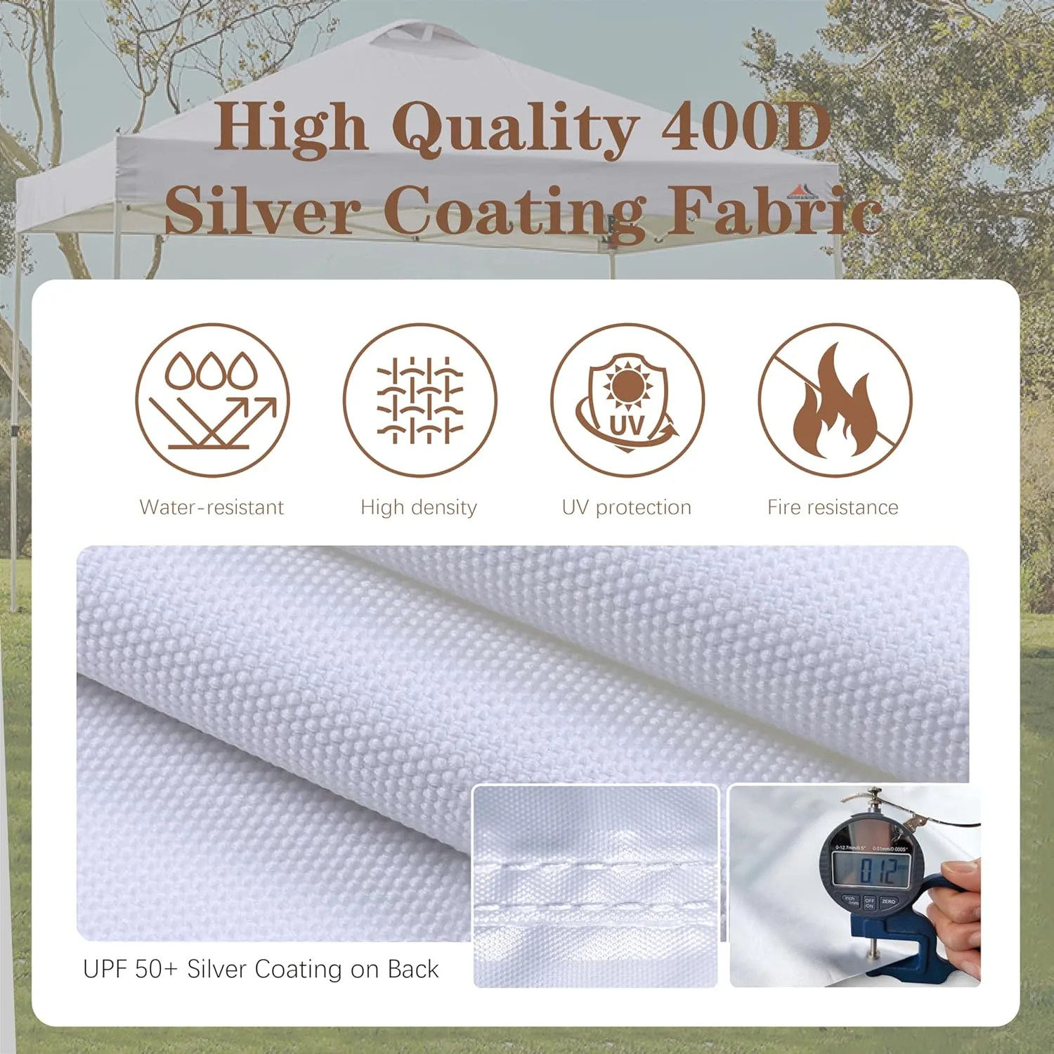 SCOCANOPY 10x10 Replacement Top with Air Vent for 10x10 Canopy Frame, Canopy Cover ONLY, (Inner Layer is Sunproof Silver Coating so It's grayer Than Pure White)