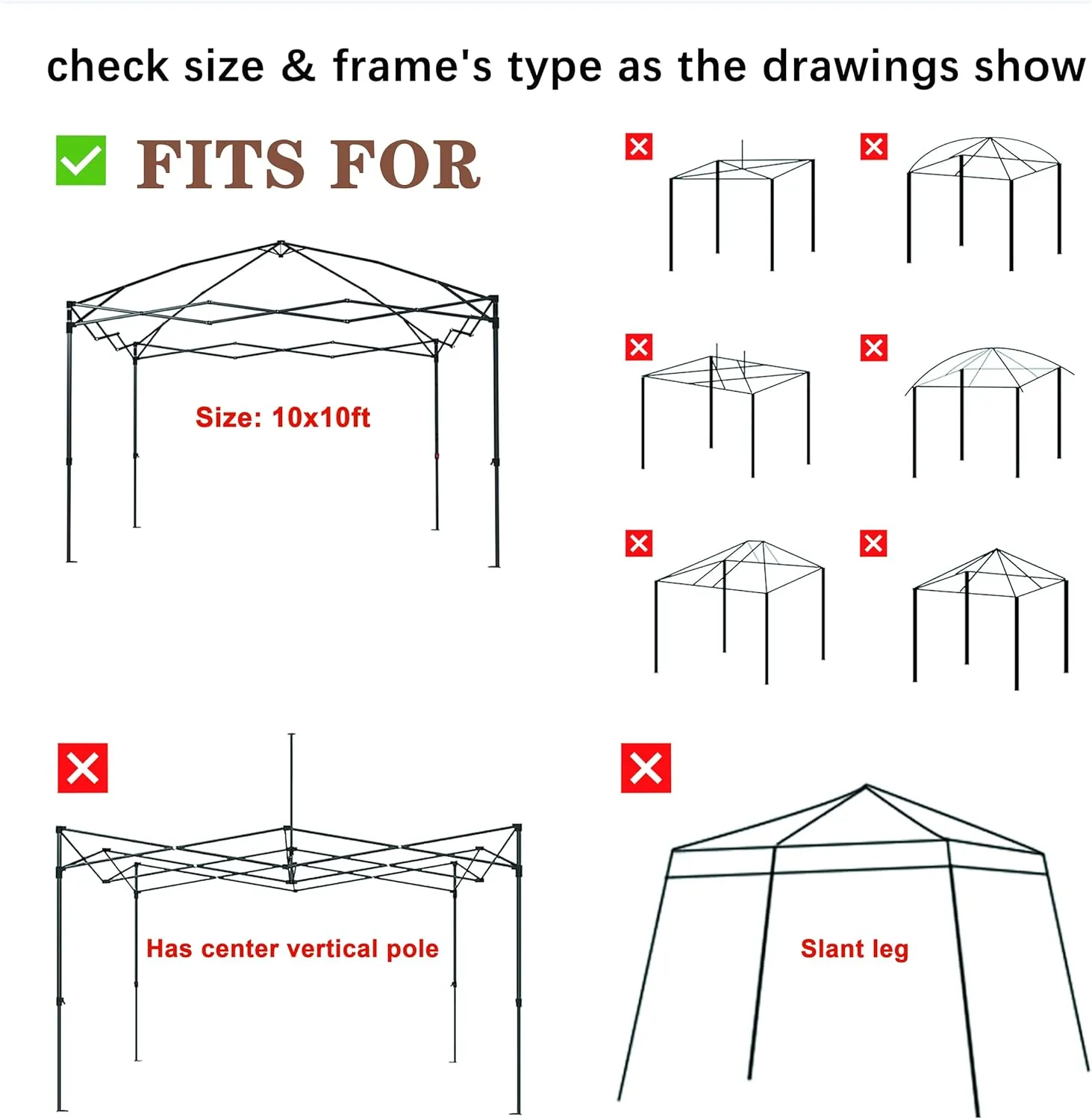 SCOCANOPY 10x10 Replacement Top with Air Vent for 10x10 Canopy Frame, Canopy Cover ONLY, (Inner Layer is Sunproof Silver Coating so It's grayer Than Pure White)