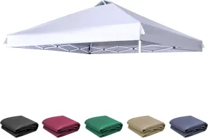 SCOCANOPY 10x10 Replacement Top with Air Vent for 10x10 Canopy Frame, Canopy Cover ONLY, (Inner Layer is Sunproof Silver Coating so It's grayer Than Pure White)